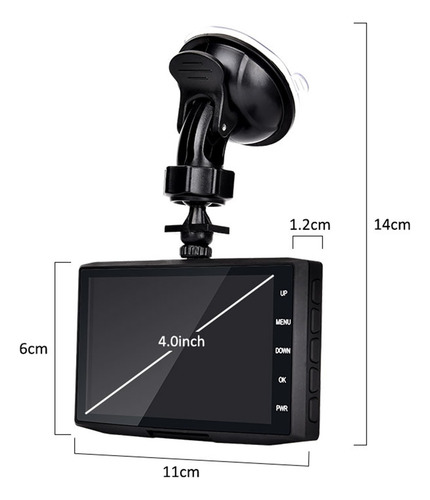 Full 1080p 3 Video Dash Dvr Cámara Dashcam 170