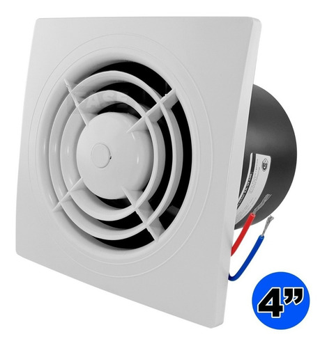 Imagen 3 de 10 de Extractor De Aire Baño Indoor Cocina Pared Vidrio 10cm 4 Pul