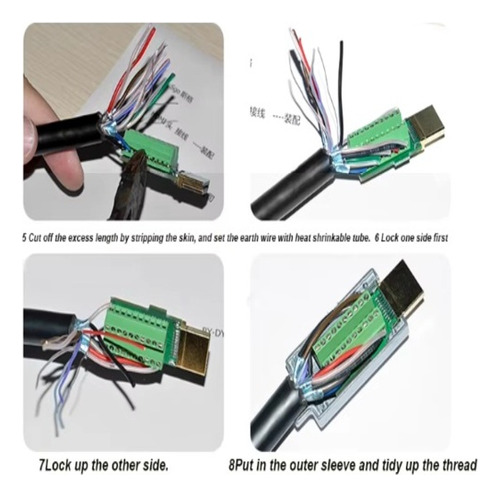 2piezas Adaptador/conector Hdmi Macho Con Clema Para Armar