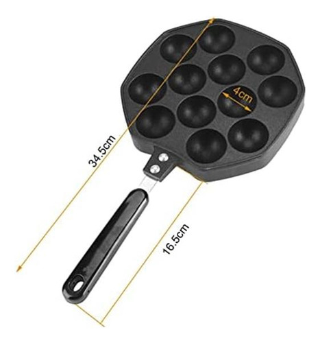 Horne Grill Takoyaki: 12 Cavidades En Aluminio Antiadherente