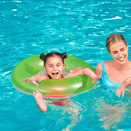 Salvavidas Inflable Dona De Color Neón 76 Cm Mayoreo 2 Pzas