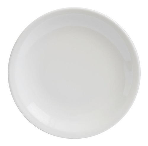 Plato Postre Porcelana Blanca Verbano Línea Recta X24 Color Blanco