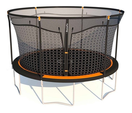 Trampolín Bounce Pro Tr-0178-168 Con Diámetro De 426 Cm Lona de salto Negro Cobertor de resortes Naranja