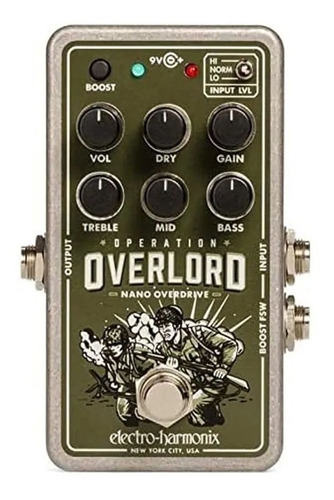 Pedal Overdrive Electro Harmonix Nano Operation Overlord Color Verde