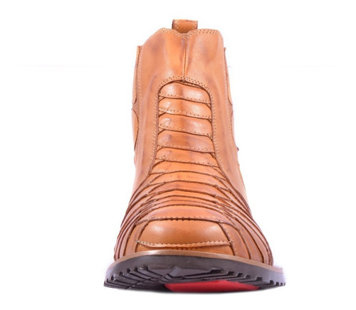 Bota Escamada Masculina Country Rodeio Couro Texana Barretão