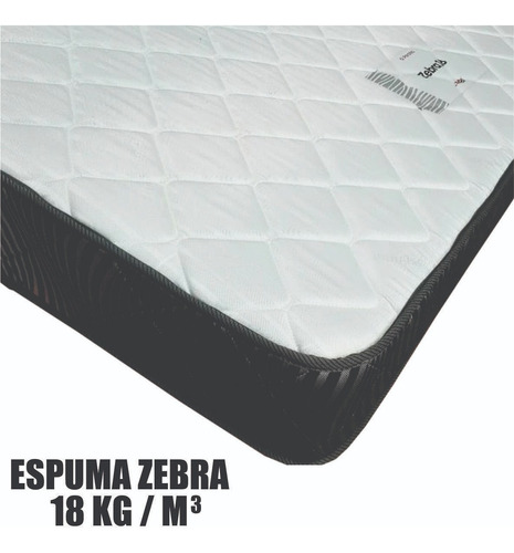 Colchon De Espuma Zebra,18 Kg/m3, Plaza Y Media,8 Pulgadas