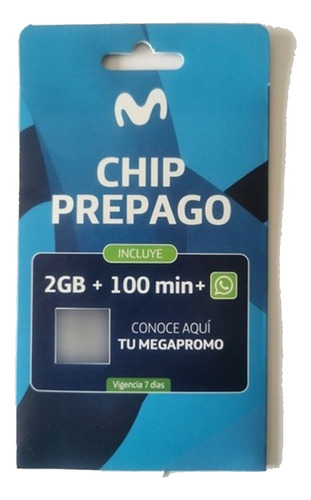 Chip Movistar Prepago 2 Gb + 100 Min