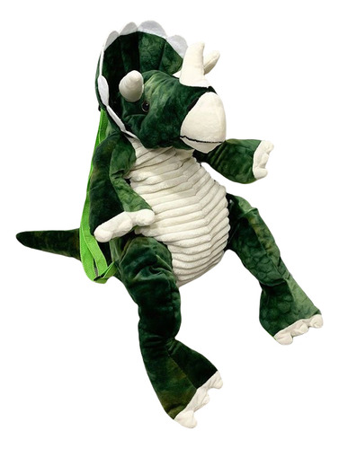 Mochila Triceratops Mochila Dinosaurio Peluche Dinosaurio 43cm Verde