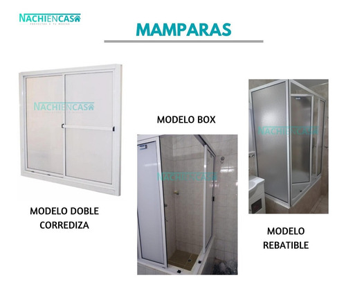 Imagen 7 de 9 de Mampara Fija Paño Fijo De Aluminio Y Acrilico 0,50x1 Baño