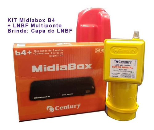 Kit Receptor Digital Midiabox B4 C/ Lnbf Multiponto + Capa 