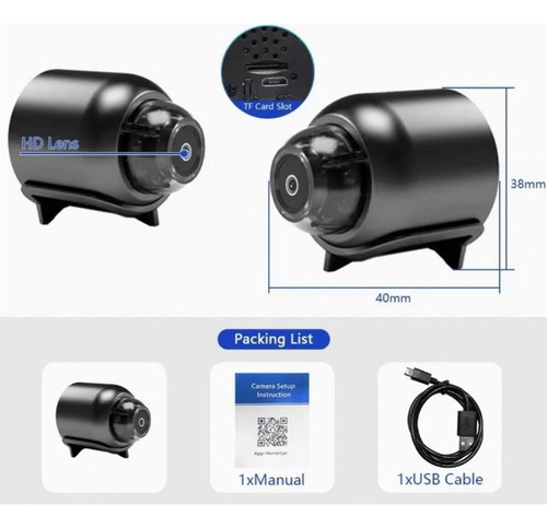 Pa Mini Cámara X5 Hd1080p Wifi Inalámbrica Con Grabación