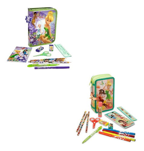 Cartuchera Tinker Bell Disney Store + 10 Marcadores Crayola