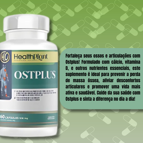 Ostplus - Colágeno Tipo 2 Cálcio Magnésio Vitamina D 60 Cáps