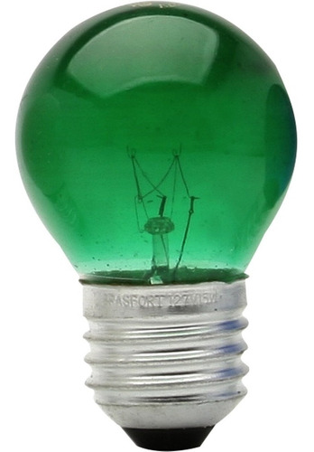 Lampadas Bolinha 15w X 127v - E 27 Bulbo Verde