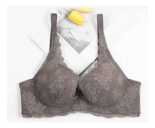 Sujetador De Encaje Con Estampado De Patchwork Para Mujer, T