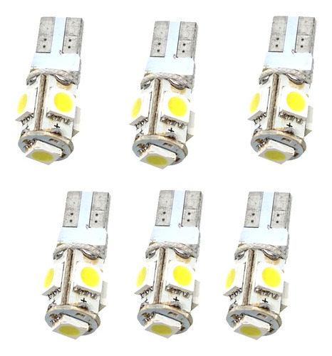 Bombillo T10 158 Led 5 Smd 5050 Blanco Estrobo Flasher X 6