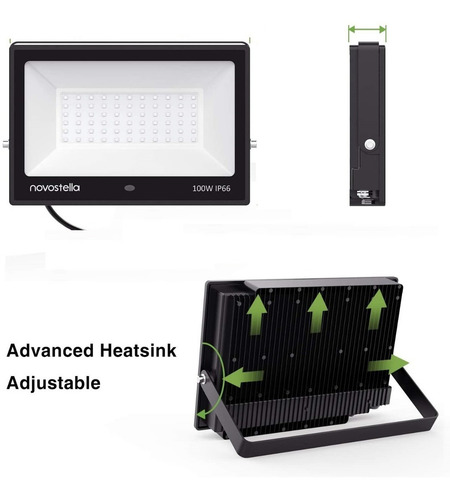 Reflector Led 100w Rgb Multicolor Tipo Tableta Delgado Ip65 Color de la carcasa Negro 80V 240V
