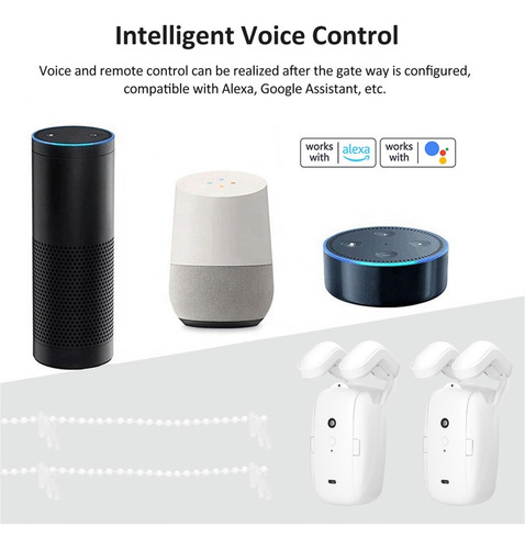 Controlador De Cortinas Alexa Para Rod Curtain Setup Home