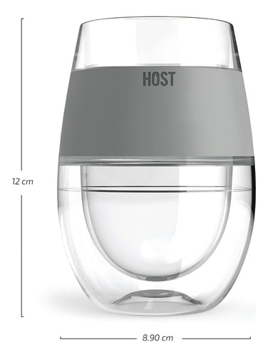 Set 2 Vasos Gel Host Congelacion Para Enfriar Bebidas Origin Color Gris