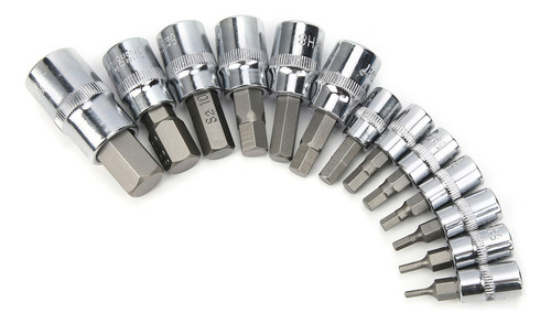 Conjunto De Soquete De Bit Hexagonal De Chave Quadrada 1/4in