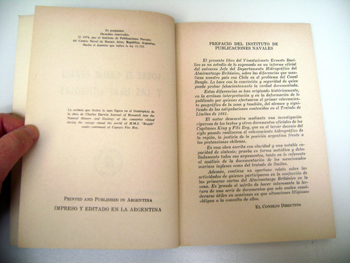 Sobre El Canal Beagle Islas Litigiosas Basilico 1974 Boedo (Usado)