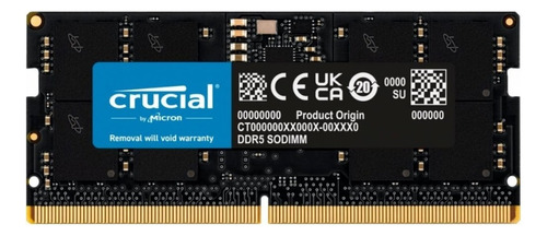 Memoria RAM gamer color negro  16GB 1 Crucial CT16G48C40S5