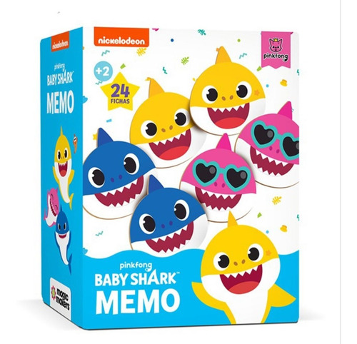 Baby Shark Juego De Memoria Tiburones Memo 24 Fichas Edu