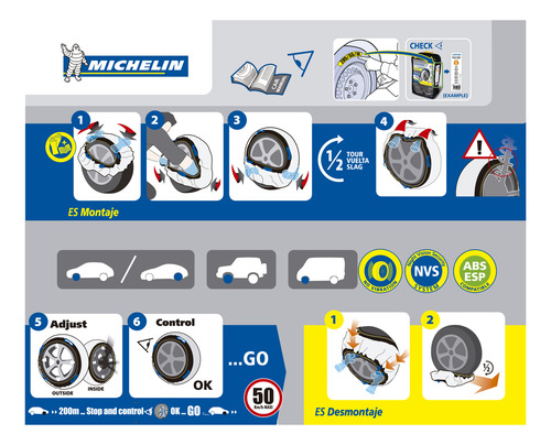 Imagen 6 de 11 de Cadena Para Nieve Tela Sos Grip 9 Michelin Sos9