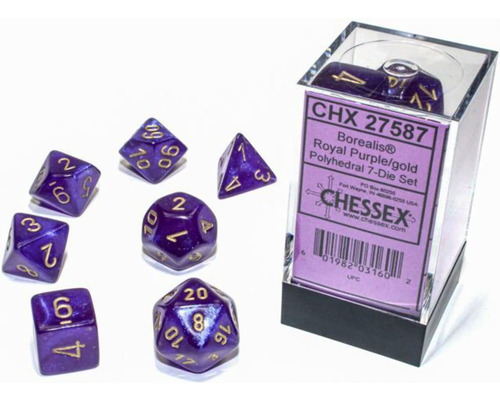 Juego De 7 Matrices Poliédricas Chessex: Borealis Royal Con 