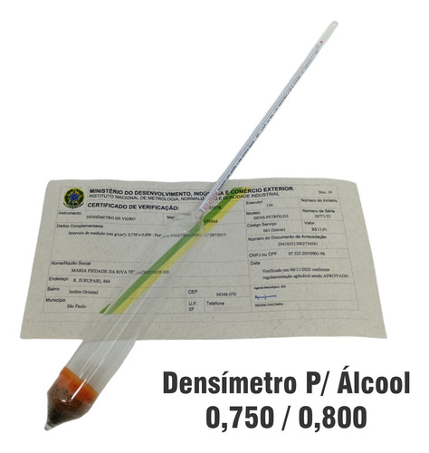 Densímetro P/ Análise De Combustíveis Gasolina/etanol/diesel