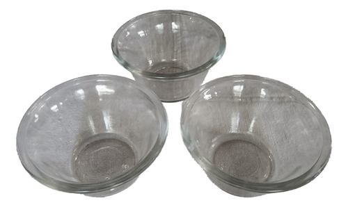 Tres Moldes O Flaneras Individuales Pyrex_vidrio Templado. Transparente (Usado)