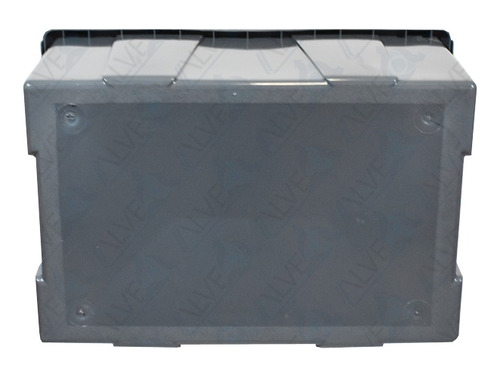 Caja De Plástico Con Tapa Bisagra 32 Kg 10 Piezas Negro (Usado)