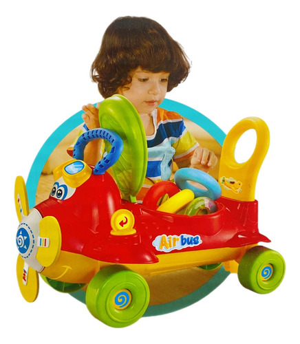 Montable Avion Caminador Multifuncional Luz Musical 2en1
