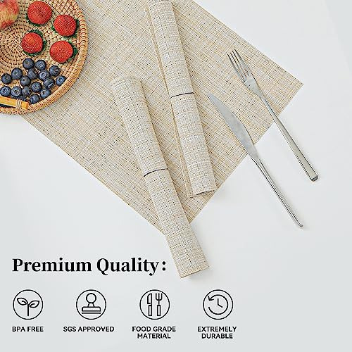 Juego De 6 Manteles Individuales Beige Leetaltree - Mantele