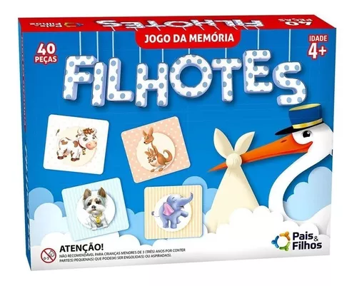 Jogo Da Memória Animais E Filhotes Infantil Educativos 40 Pç - sonho de  criança - Jogos de Memória e Conhecimento - Magazine Luiza