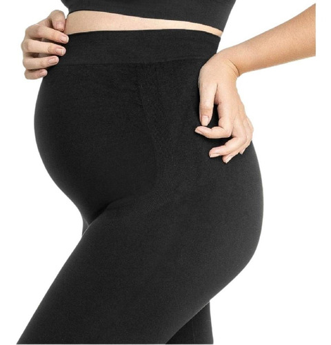 Imagem 4 de 8 de Calça Legging Gestante Grávida Cintura Alta Preta Zee Rucci