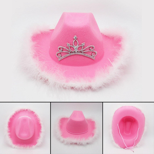 . Sombreros Occidentales Rosas Y Blancos, For Fiestas,