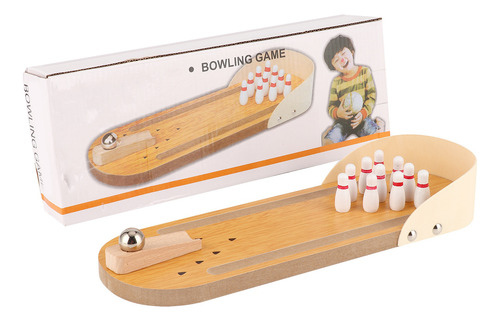 Mini Juguete De Bolos De Madera Para Niños, Escritorio Para