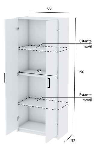 Mueble Organizador Despensero 2 Puertas Centro Estant Dis2