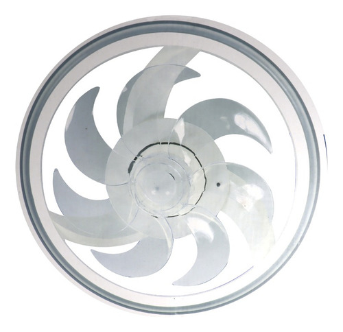 Lampara Ventilador De Techo Aspas Ocultas Iluminacion 30385 48 Cm 60 Hz Blanco Trasparente Plástico 7