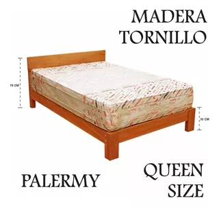 Cama Queen Size,madera Tornillo,modelo Palermy