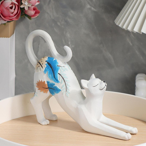 Estatua De Gato Que Se Estira, Decoración, Obra De Arte,