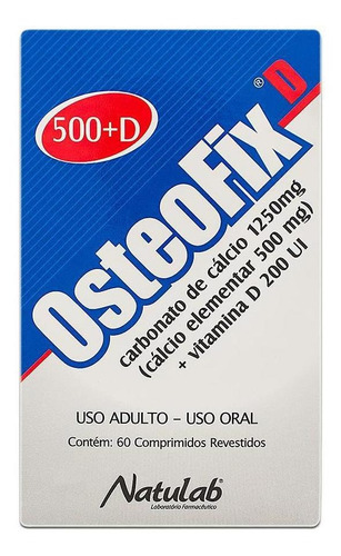 Osteofix Carbonato De Cálcio 1250mg 200ui 60 Comprimidos