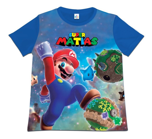 Franela Camiseta Para Niño Super Mario Galaxy Poliester