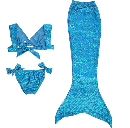 Traje De Baño Con Forma De Cola De Sirena Para Niñas