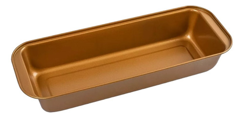 Molde Budinera Rectangular Acero Antiadherente Linea Bronce