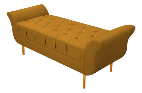 Recamier Estofado Ari 195 Cm King Size Suede Mostarda