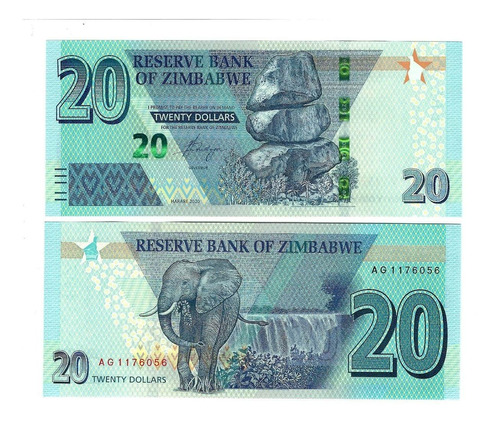 Zimbabwe - Billete 20 Dólares 2020 - Unc