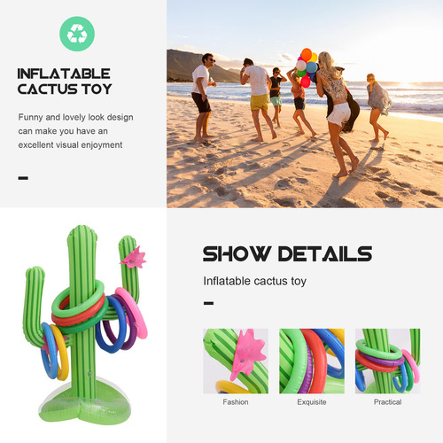 1 Juego De Anillos Para Lanzar Cactus, Juguetes Decorativos