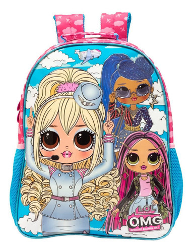 Mochila Infantil De Costas Lol Omgr Média Ref 10833 Xeryus Cor Rosa